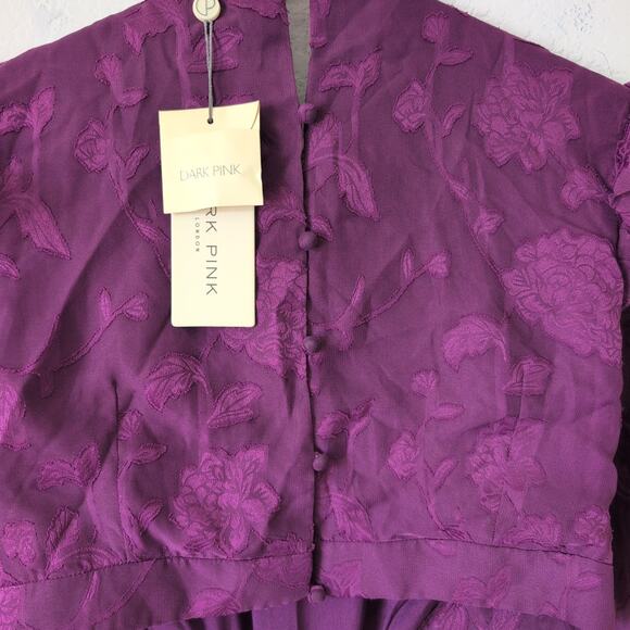 NWT Dark Pink London UK Womens Dress US 6 Purple Long Sleeve Maxi - Picture 4 of 10